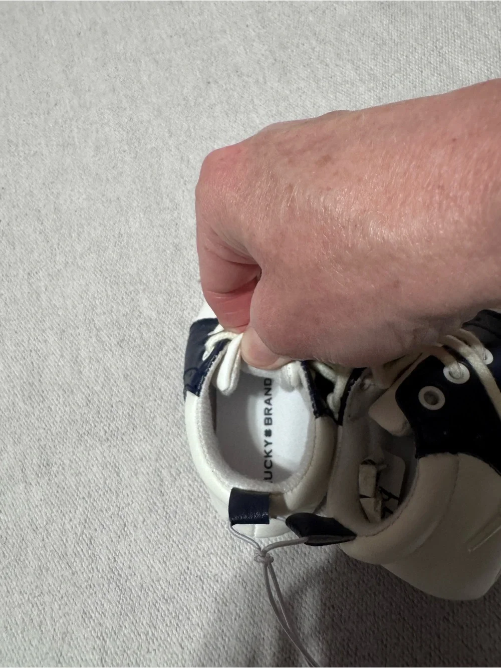 Lucky Brand Navy and White Baby Walker Shoes